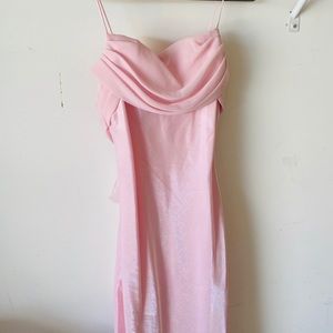 Light Shimmery Pink Floor Length Gown